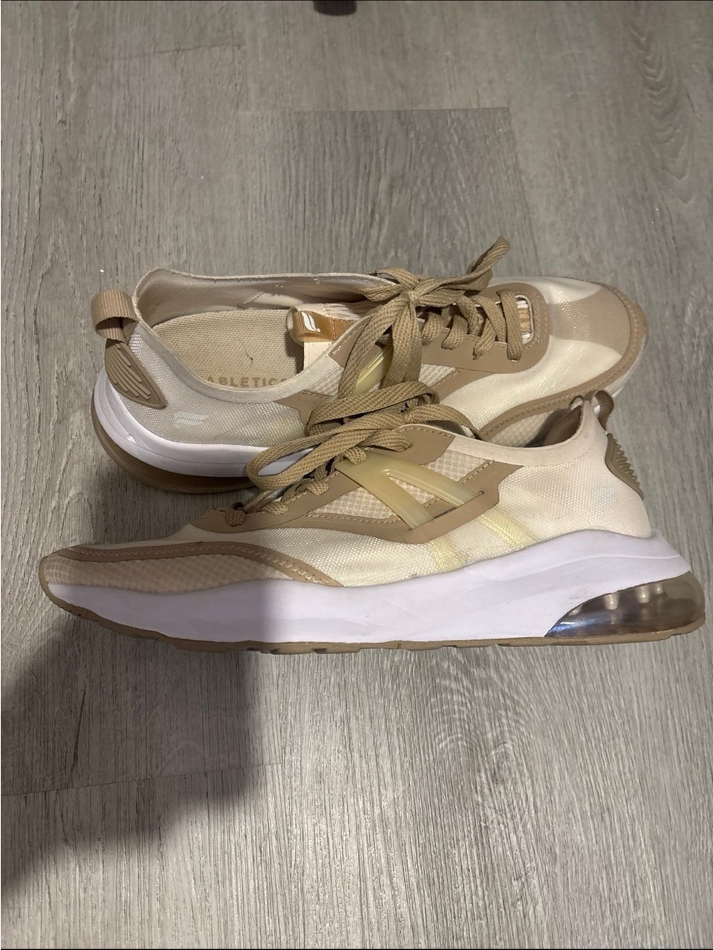 Fabletics Tan and Cream Women's Athletic Sneakers
